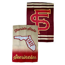 How to hang garden flag. Fsu Florida State Vault Logo Two Sided Garden Flag Alumni Hall