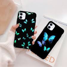 Best iphone butterfly cases best butterfly phone cases for android galaxy phones. Cartoon Blue Butterfly Aesthetic Phone Cover For Iphone 11 12 Mini Xr 7 8 Plus X Se Plus Pro Monarch Butterfly Black Border Case Phone Case Covers Aliexpress