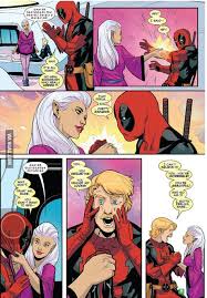 After taking a look at his handsome face in the mirror, he considers what the man in charge says about how his body parts can. Deadpool S New Face In The New Comic Book Deadpool S Secret Secret Wars He Look S Like Ron Burgundy 9gag