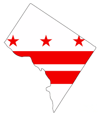 The state flag of washington consists of the state seal, displaying an image of state namesake george washington, on a field of dark green with gold fringe being optional. Washington Dc Outline Map And Flag Digital Art By Bigalbaloo Stock