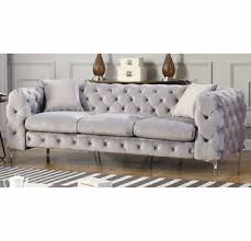 They almost always double as focal points in living rooms, offices or other types of spaces and they're. Felicity Grey Velvet Button Tufted Sofa By Best Master Furniture