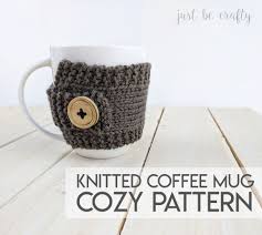 Patterns » free knitting patterns » cabled mug cozy pattern. Knitted Coffee Mug Cozy Pattern Free Pattern By Just Be Crafty