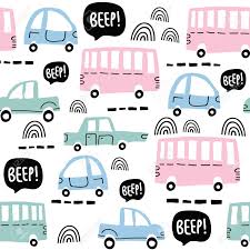 100+ nursery peel and stick wallpapers that can be customized online with your colors. Seamless Pattern With Cute Cars Cartoon Cars Road Hatches Zebra Crossing Vector Illustration Perfect For Kids Fabric Textile Nursery Wallpaper Vector Illustration Royalty Free Cliparts Vectors And Stock Illustration Image 104459497