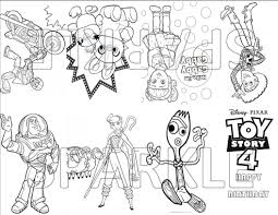 Toy Story 4 Mini Coloring Book Goodie Bag Favor Party Bag Favor Coloring Page Birthday Party Favor Digital Coloring Books Toy Story Party Gumball Party