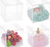 BENECREAT 20PCS Clear Wedding Favour Boxes 4.5x4.5x4.5" Square PVC  Transparent Gift Boxes for Candy Chocolate Festival Gift Packaging