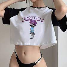 Femboy fairycore 2000s Готический короткий топ для девочек fairycore  корейские модные футболки Манга | AliExpress