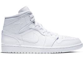 Jordan 1 Mid Triple White 2019 In 2020 Air Jordans Jordan 1 Mid Jordan 1