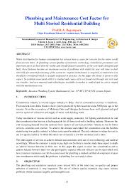 Water supply is a system of pipes that brings freshwater into the home. Pdf Plumbing And Maintenance Cost Factor For Multi Storied Residential Building Iaster Research Journals Academia Edu