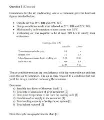 solved question 2 12 marks calculations for the air con