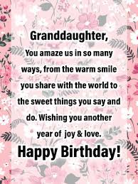 Sep 25, 2019 · what to write on a card on grandma's birthday is a problem for many. Joy Love Happy Birthday Cards For Granddaughter Birthday Greeting Cards By Davia Birthday Verses For Cards Birthday Card Sayings Happy Birthday Wishes Cards