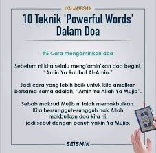 Dengan perkataan 'amin', artinya 'semoga terjadi', kamu mengesahkan isi doa yang diajarkan (art. Du A