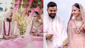 Anushka sharma and virat kohli, the country's most adored young couple, got married in tuscany, italy on monday. Jasprit Bumrah Sanjana Ganesan Vs Virat Kohli Anushka Sharma The Best Wedding Look Iwmbuzz