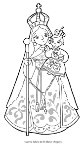 Nuestra Senora Del Rosario De Rio Blanco Y Paypaya Para Pintar Imagens Catolicas Desenho Religioso Desenhos Para Pintura