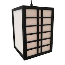 A cylindrical white rice paper shade diffuses light beautifully. Japanese Black Ceiling Lamp Gurriddo