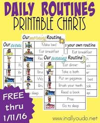 Daily Routines Printable Charts Daily Routine Chart Daily