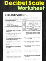 decibel scale sound worksheet worksheets scale school