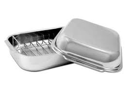 Amazon Com Culinary Institute Of America Masters Collection Stainless Steel Covered Roaster With Rack Kitchen Dining Stainless Roaster Kitchen Cookware