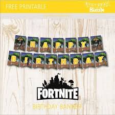 Fortnite Birthday Card Printable Free Free Printable Fortnite Birthday Banner Birthday Buzzin Birthday Party Printables Free Printable Birthday Banner Birthday Banner Template