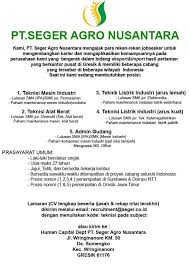 Dengan menyediakan hasil pertanian seperti jagung, beras, dan kedelai. Ajik Twitterissa Lowkersurabaya Lowkersby Pt Seger Agro Nusantara Membuka Beberapa Lowongan Teknisi Sebagai Berikut Http T Co Zxwqrfvucv