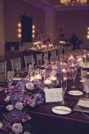 Wedding Ideas Long Reception Tables Belle The Magazine Purple Wedding Theme Long Table Wedding Wedding Centerpieces