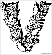 40+ letter v coloring pages for printing and coloring. Flowers Letter V Coloring Pages Alphabet Coloring Pages Coloring Pages For Kids And Adults