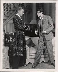 Clifton Webb and Cris Alexander in the original Broadway production of Noël  Coward's "Present Laughter."