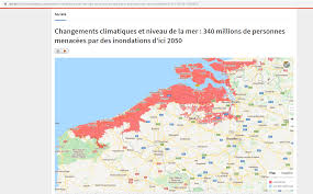 130 m entre la dernière période glaciaire il y a environ 21 000 ans et le début de la la température de la mer : 340 Millions Menaces Par La Hausse Du Niveau De La Mer En 2050 Quand Les Gros Medias Prennent L Eau Les Observateurs