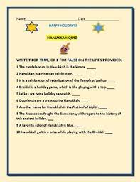 The holiday lasts for eight days. Hanukkah Quiz Grades 3 6 By House Of Knowledge And Kindness Tpt