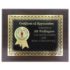 It may well be one of the most important passages you ever write. Certificate Of Appreciation Plaque Service Award Plaque