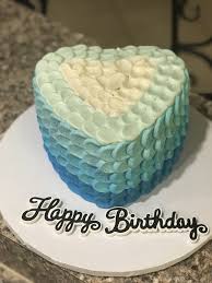 Birthday Cake Heart Shaped Cake Decorating Ideas Blue Ombre Heart Shaped Cake Heart Shaped Cakes Cupcake Cakes Cake