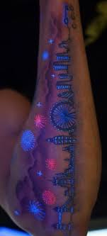 I Want To Do This With A Skyline Of Waikiki Have It Included Diamond Head Then Uv Ink For Lights And Fireworks Glow Tattoo Tattoos Love Tattoos