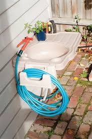 maze outdoor sink, bench and hose hook