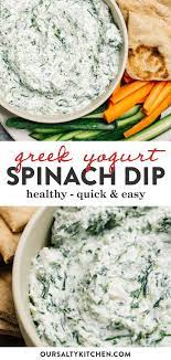 Healthy Spinach Dip With Greek Yogurt Recipe Healthy Spinach Dip Healthy Dips Healthy Dip Recipes