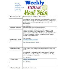 Weekly Breakfast Meal Plan Healthy Meals To Start Your Day