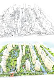 Birds Eye View Drawing Landscape Design Of Bird S Eye View From The Top Pen And Marker Media Illustration Design Landscape Design Landscape