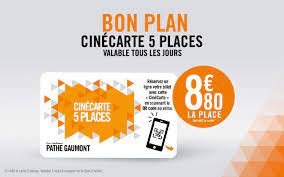 Places des cartes est un site d'achat et de revente de cartes cadeaux. La Cinecarte 5 Places Nationale Des Cinemas Pathe Gaumont Offres Cinemas Pathe Gaumont
