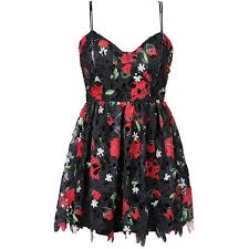 Choies Black Lace Floral Cross Back Spaghetti Strap Dress 20 Liked On Polyvo Floral Print Cocktail Dresses Short Black Cocktail Dress Floral Dresses Short