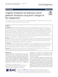 However each case of cancer is not the same (unique). Pdf Cisplatin Treatment Of Testicular Cancer Patients Introduces Long Term Changes In The Epigenome