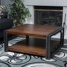 Best master emory solid wood square coffee table in antique cream with mirrored. Square Coffee Table Contemporary Dark Oak Wood Tone And Metal Frame Low Storage Shelf Vintage Living Room Furniture Buy Online In Botswana At Botswana Desertcart Com Productid 42974220