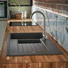 White glass kitchen sinks ukcdogs events definition. Lamona 1 5 Bowl Inset Granite Composite Grey Kitchen Sink Howdens
