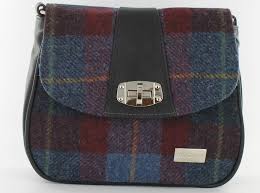 Irish Purse Red Blue Plaid 100 Wool Irish Made