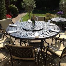 Frances Round 6 Seater Metal Garden Furniture Set Lazy Susan Aluminium Garden Furniture Metal Garden Furniture Cast Aluminium Garden Furniture