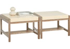 Finton Natural 2 Pc Bunching Cocktail Table Cocktail Tables Light Wood Coffee Table Furniture Table