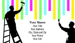 Aqua roller painter business card. Painting Business Cards