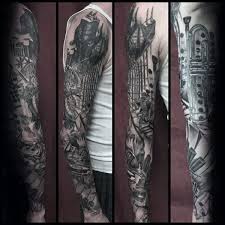 Black And Grey Full Sleeve Tattoo Ideas 60 Music Sleeve Tattoos For Men Lyrical Ink Design Ideas Music Tattoo Sleeves Tattoo Sleeve Men Tattoo Sleeve Designs