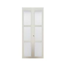 Truporte 24 In X 80 50 In 3080 Series 3 Lite Tempered Frosted Glass Composite White Interior Closet Glass Closet Doors Glass Bifold Doors Bifold Closet Doors
