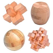 4pcs Lot 3d Puzzle Eco Friendly Beech Wood Jigsaw Brain Teaser Adults Puzzle Kids Educational Wooden Toys Wooden Puzzles Brain Teasers Brain Teasers Adults