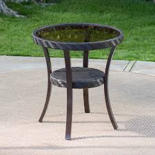 Outdoor Coral Coast Losani All Weather Wicker Patio Side Table Patio Side Table Outdoor Accent Table Outdoor Wicker Rocking Chairs