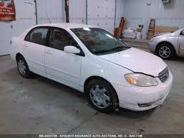 Click on the links below to view them. Jtdbr38e230046868 2003 Toyota Corolla Ce Le White Price History History Of Past Auctions Prices And Bids History Of Salvage And Used Vehicles