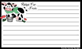There are some dishes that are of origin to a place that uses their own language in naming their dishes. Free Recipe Cards Kitchen And Recipe Related Graphics Including Free Recipes Cards Cow Recipe Card